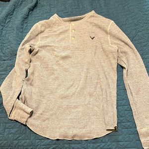 Mens American Eagle Thermal Shirt Gray Large